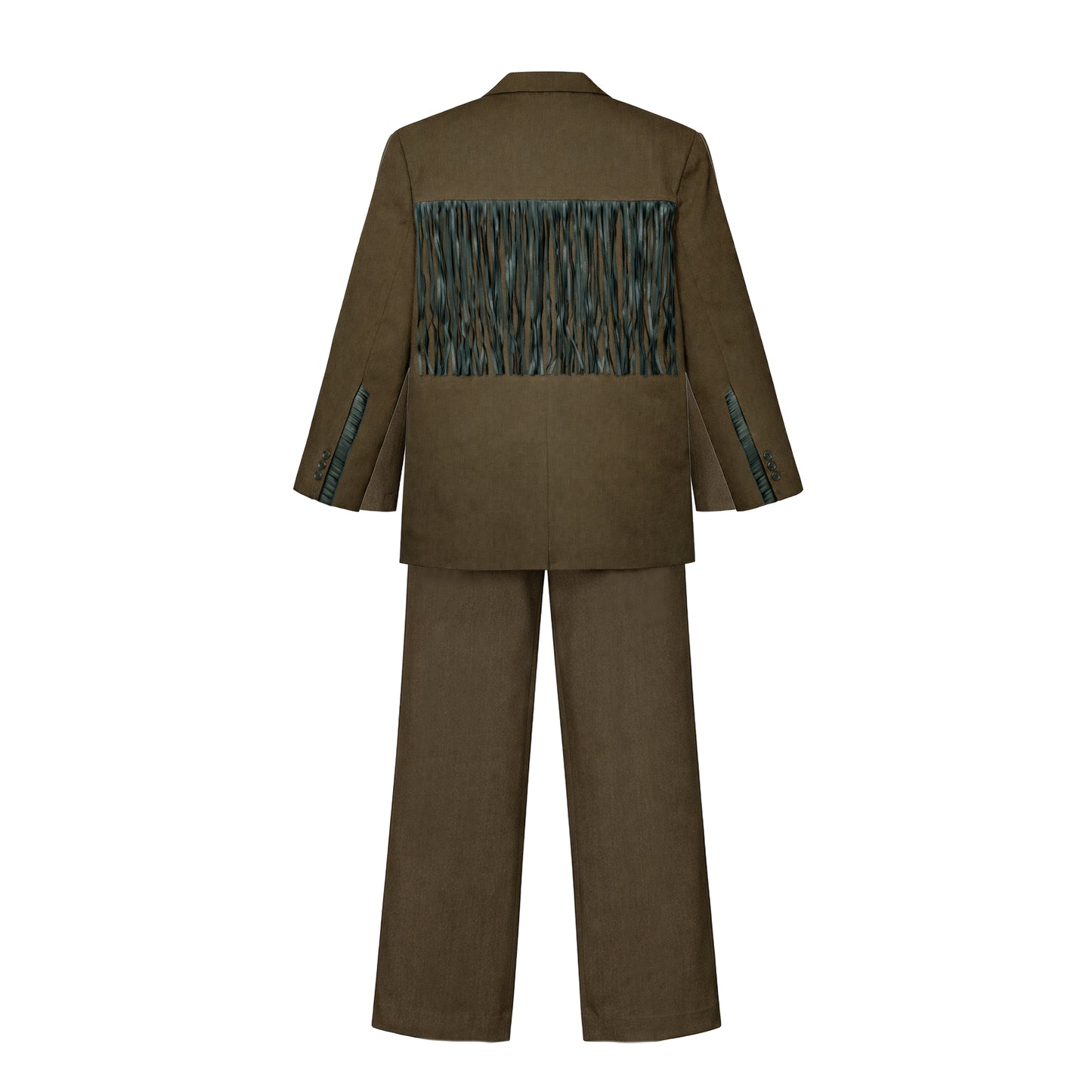 FRINGE LOOSE JACKET / BROWN
