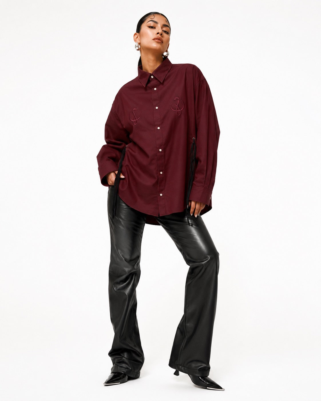 SIDE LACE SHIRT / BOUDEAUX