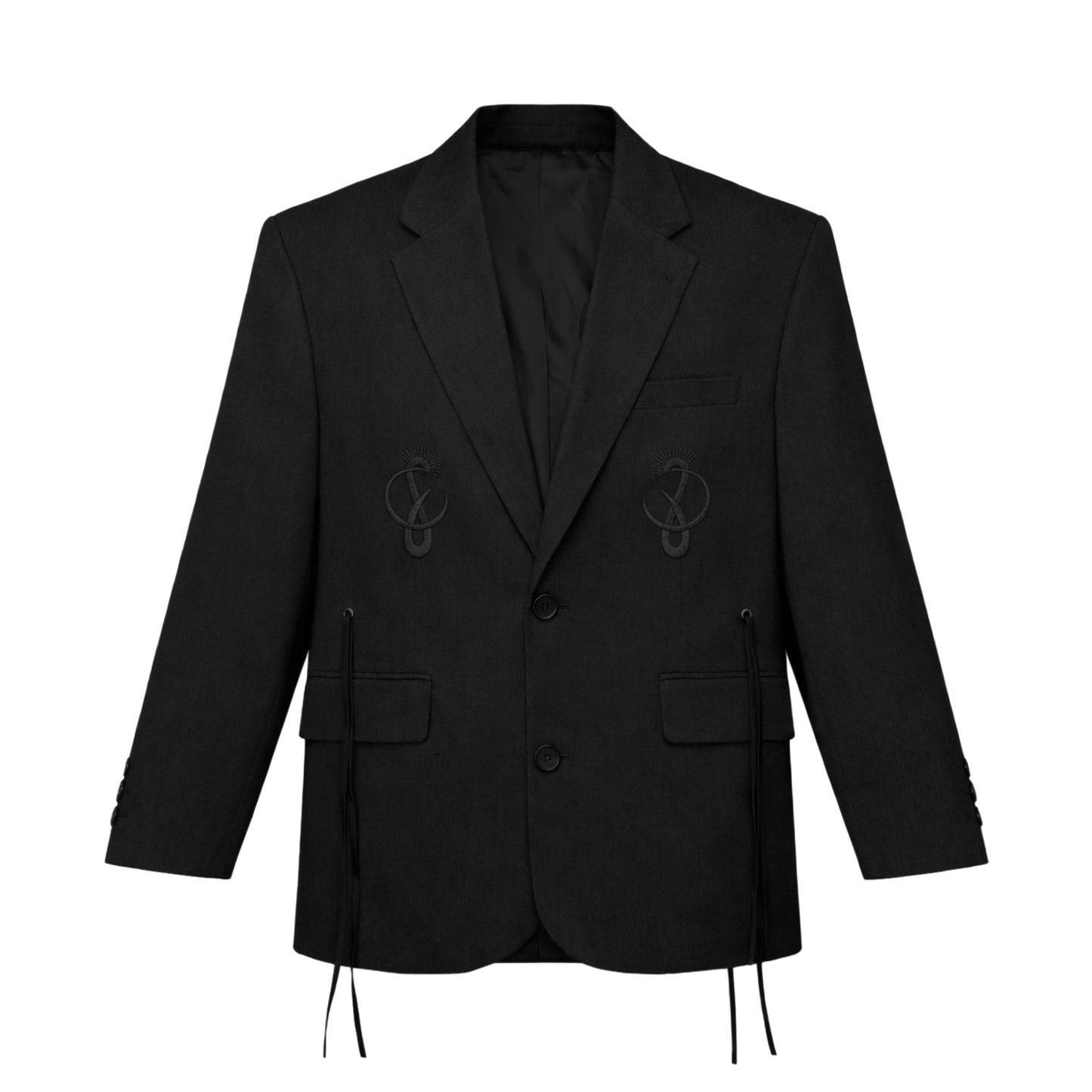 FRINGE LOOSE JACKET / BLACK