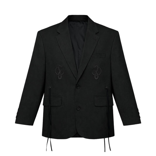 FRINGE LOOSE JACKET / BLACK