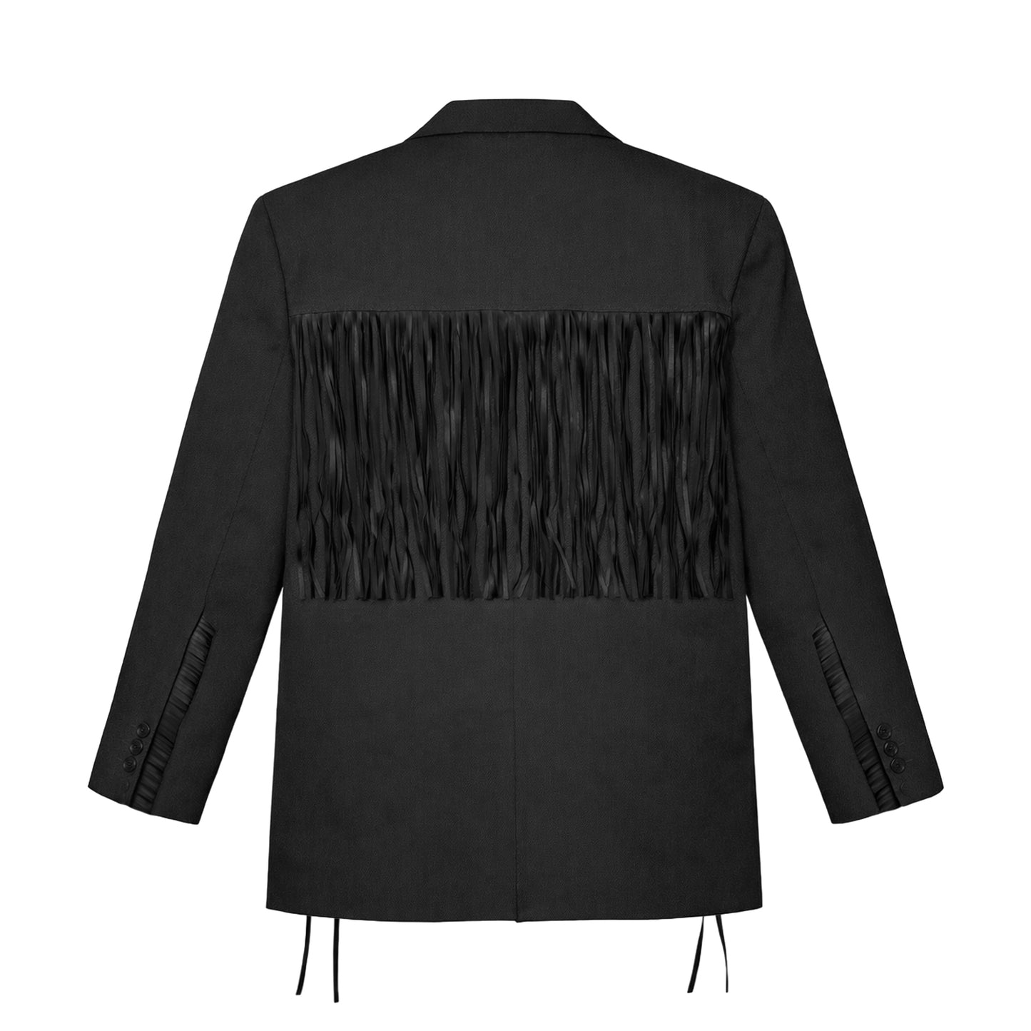 FRINGE LOOSE JACKET / BLACK