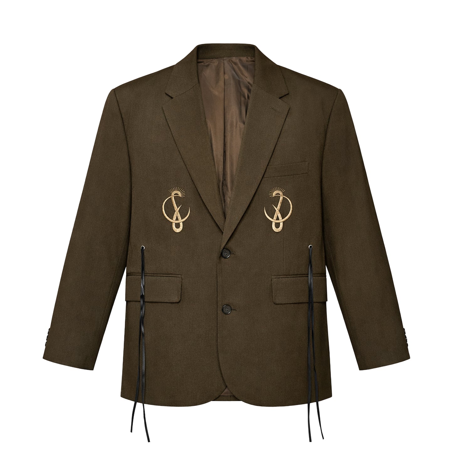 FRINGE LOOSE JACKET / BROWN