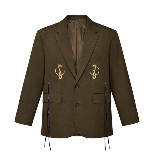 FRINGE LOOSE JACKET / BROWN