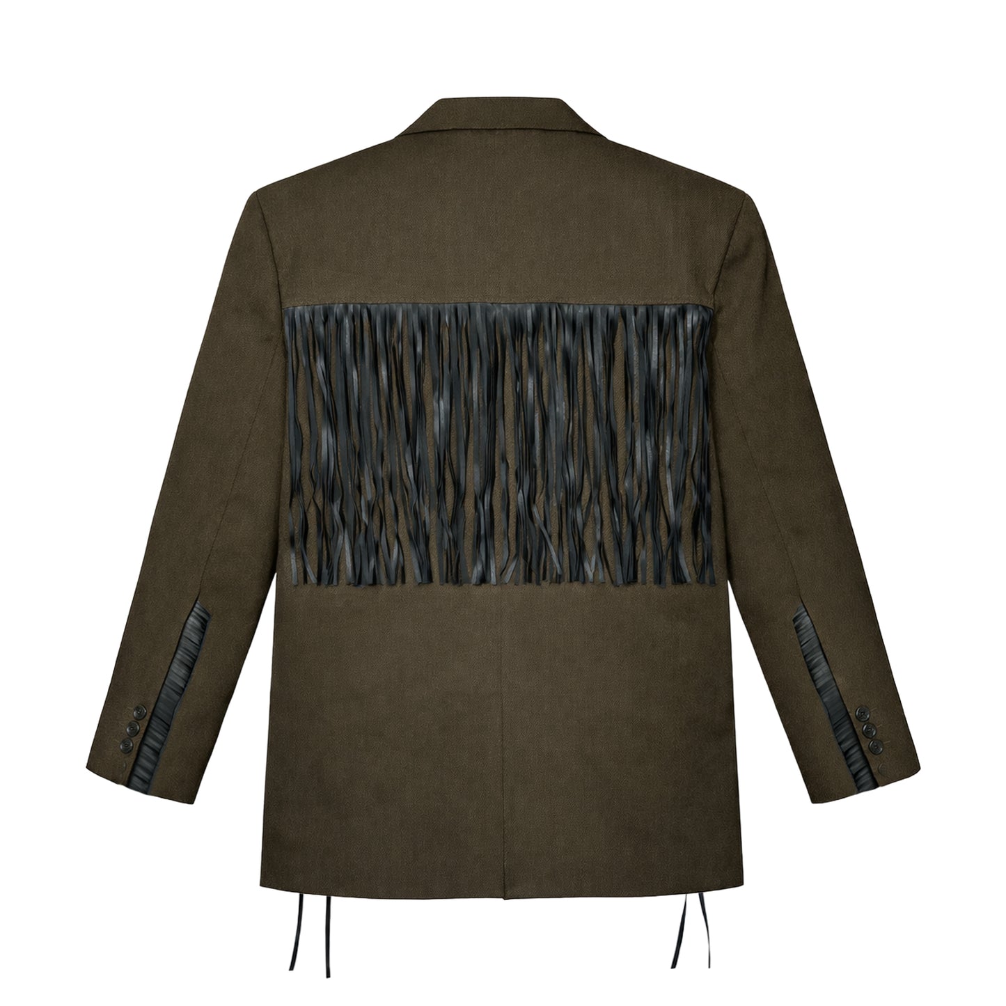 FRINGE LOOSE JACKET / BROWN