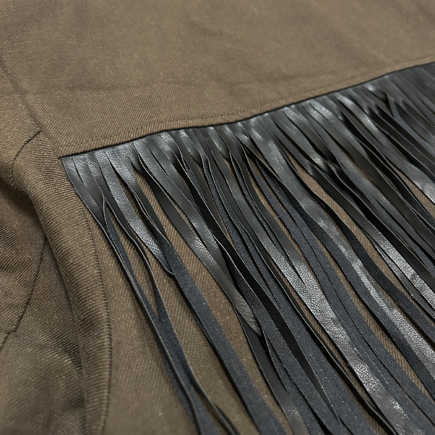 FRINGE LOOSE JACKET / BROWN