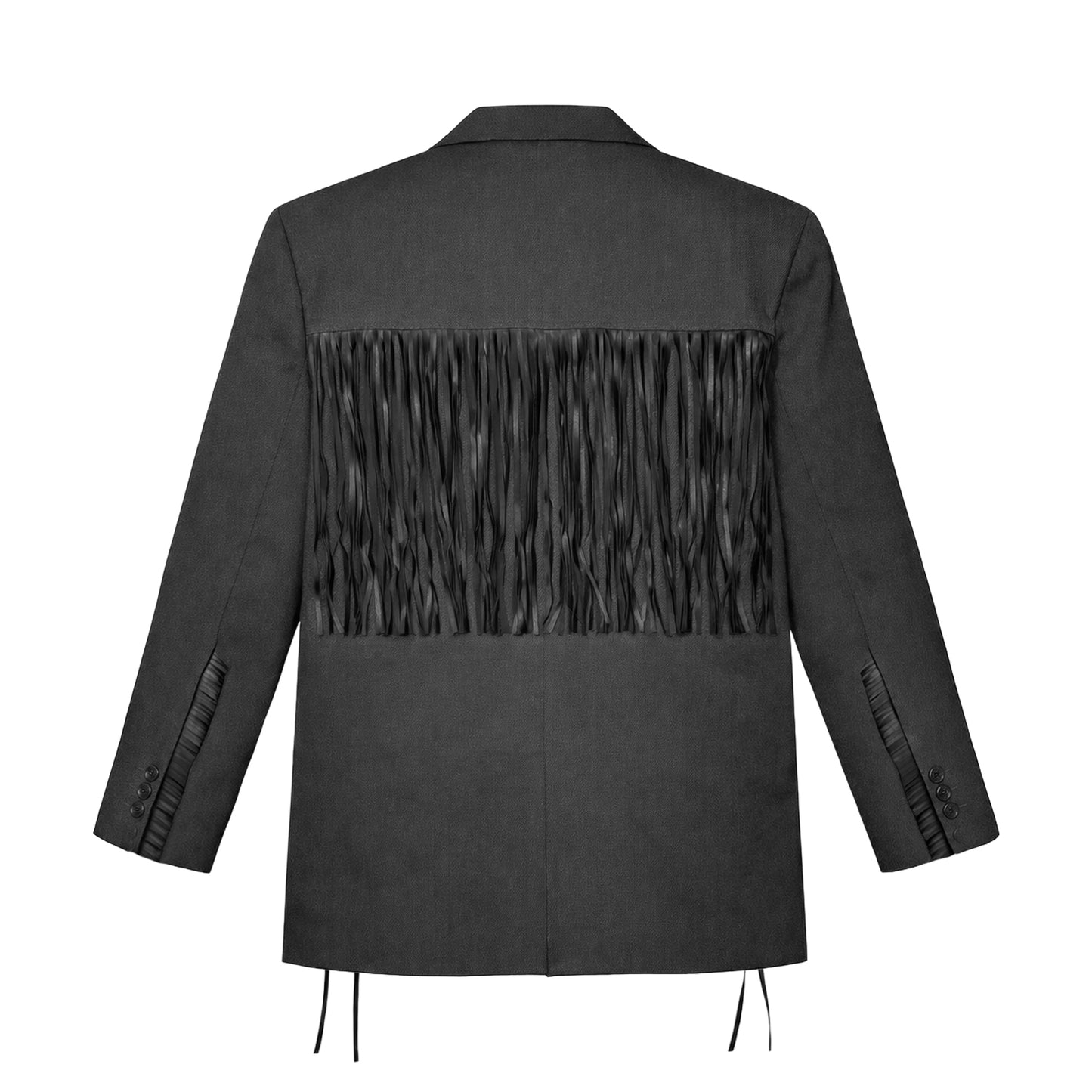 FRINGE LOOSE JACKET / GRAY