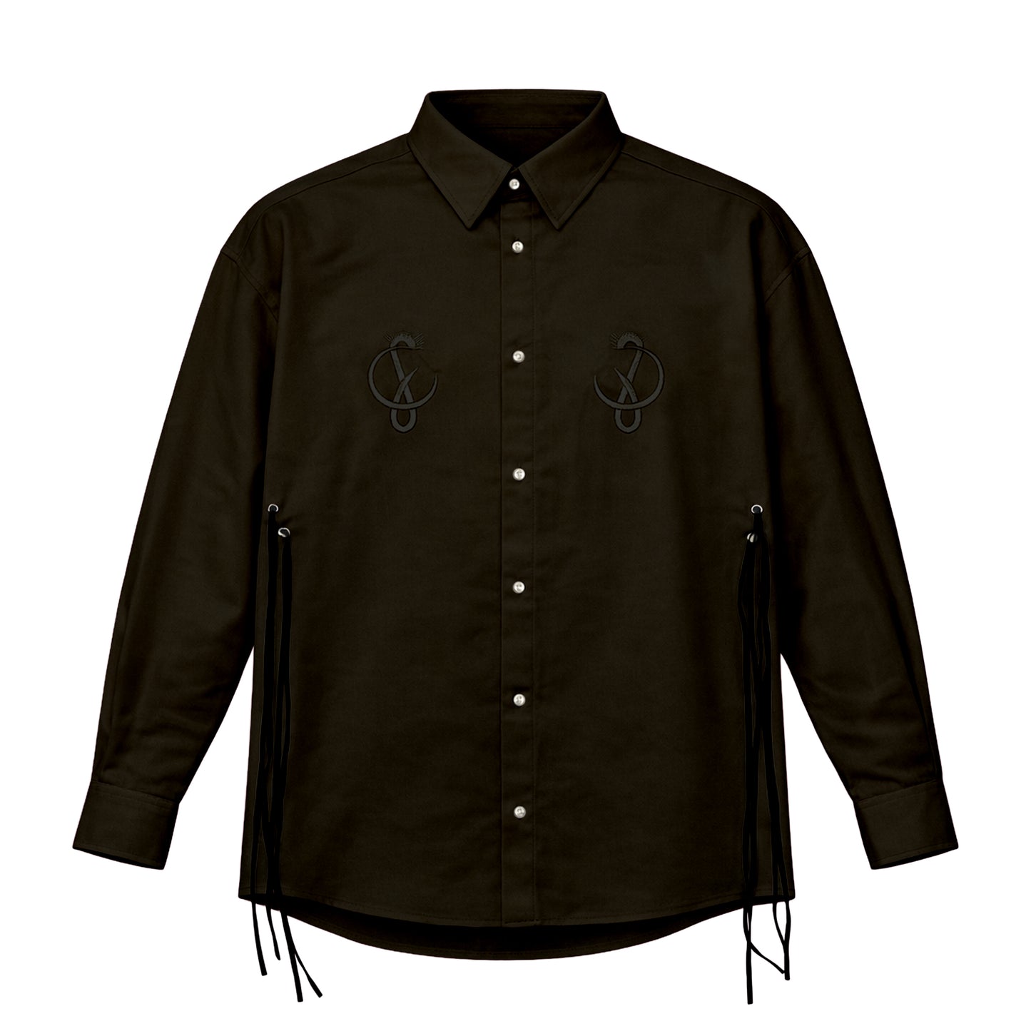 SIDE LACE SHIRT / BLACK