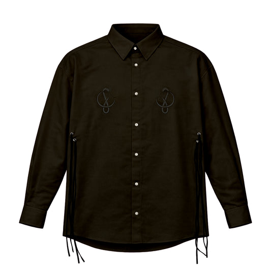SIDE LACE SHIRT / BLACK