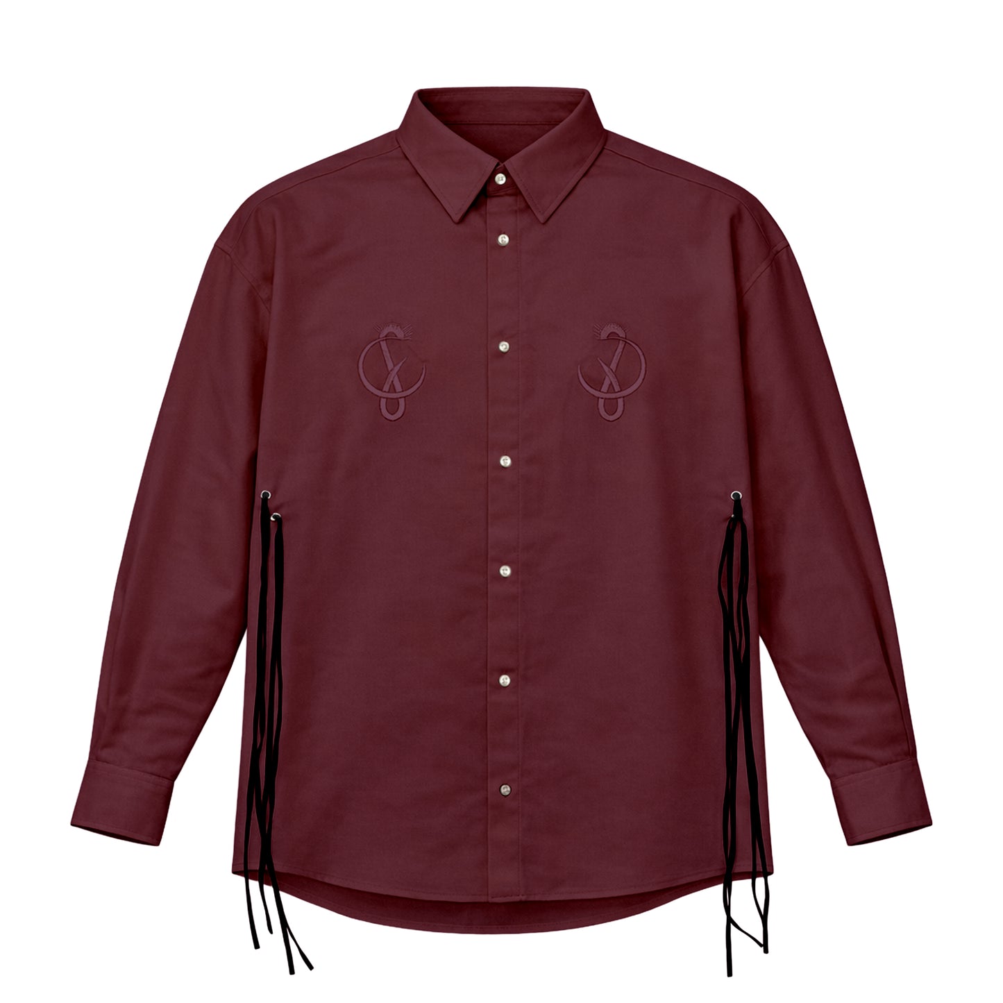SIDE LACE SHIRT / BORDEAUX