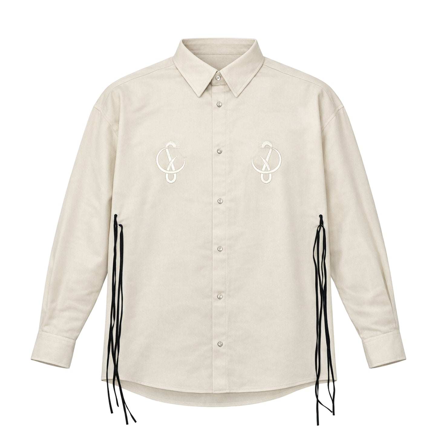 SIDE LACE SHIRT / BEIGE