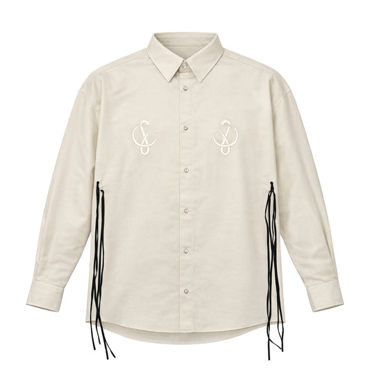 SIDE LACE SHIRT / BEIGE
