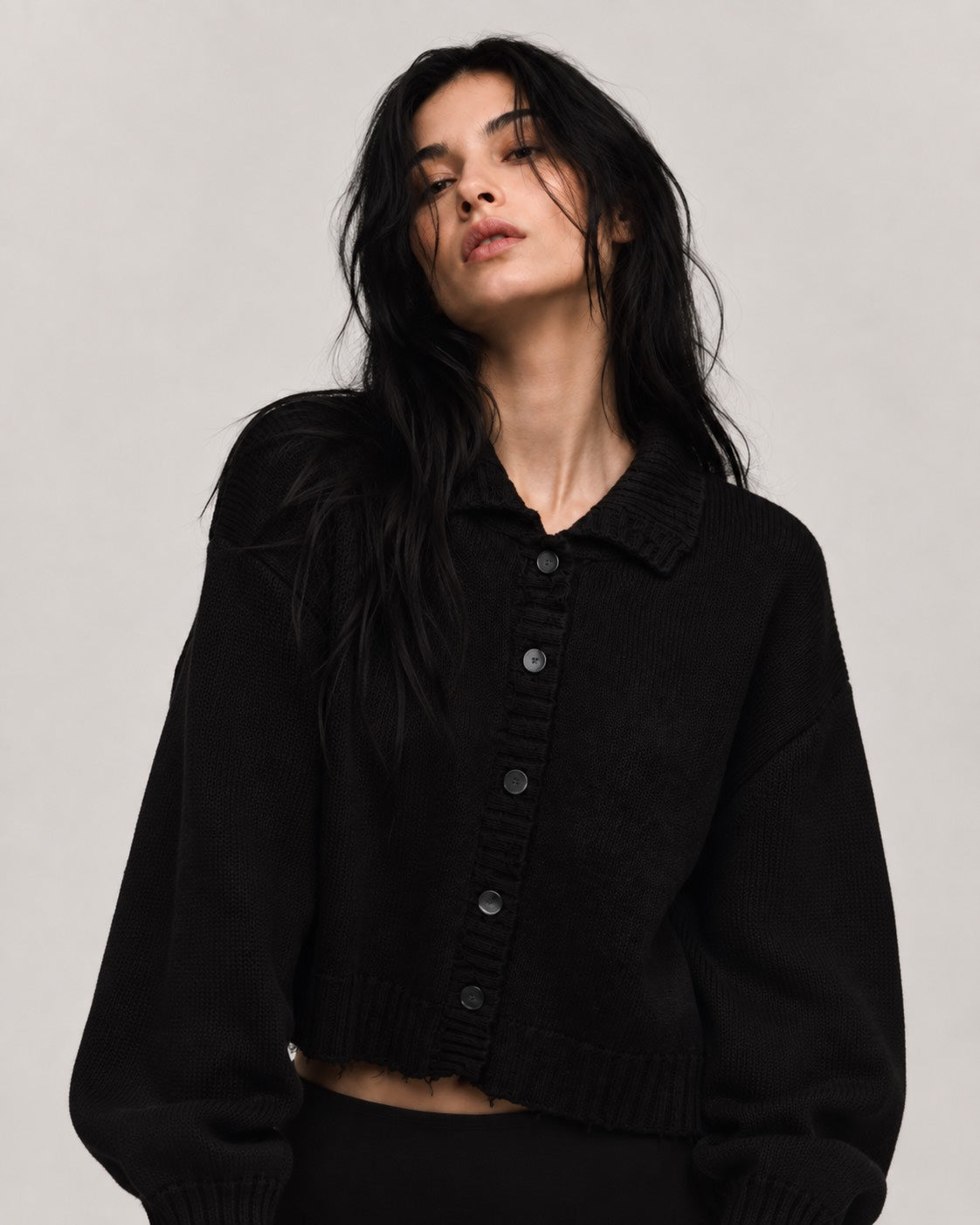 DAMAGE CARDIGAN / BLACK