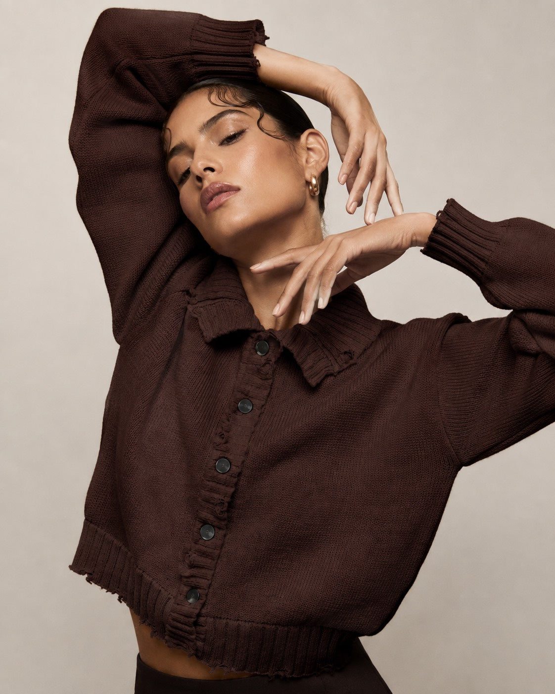 DAMAGE CARDIGAN / BROWN