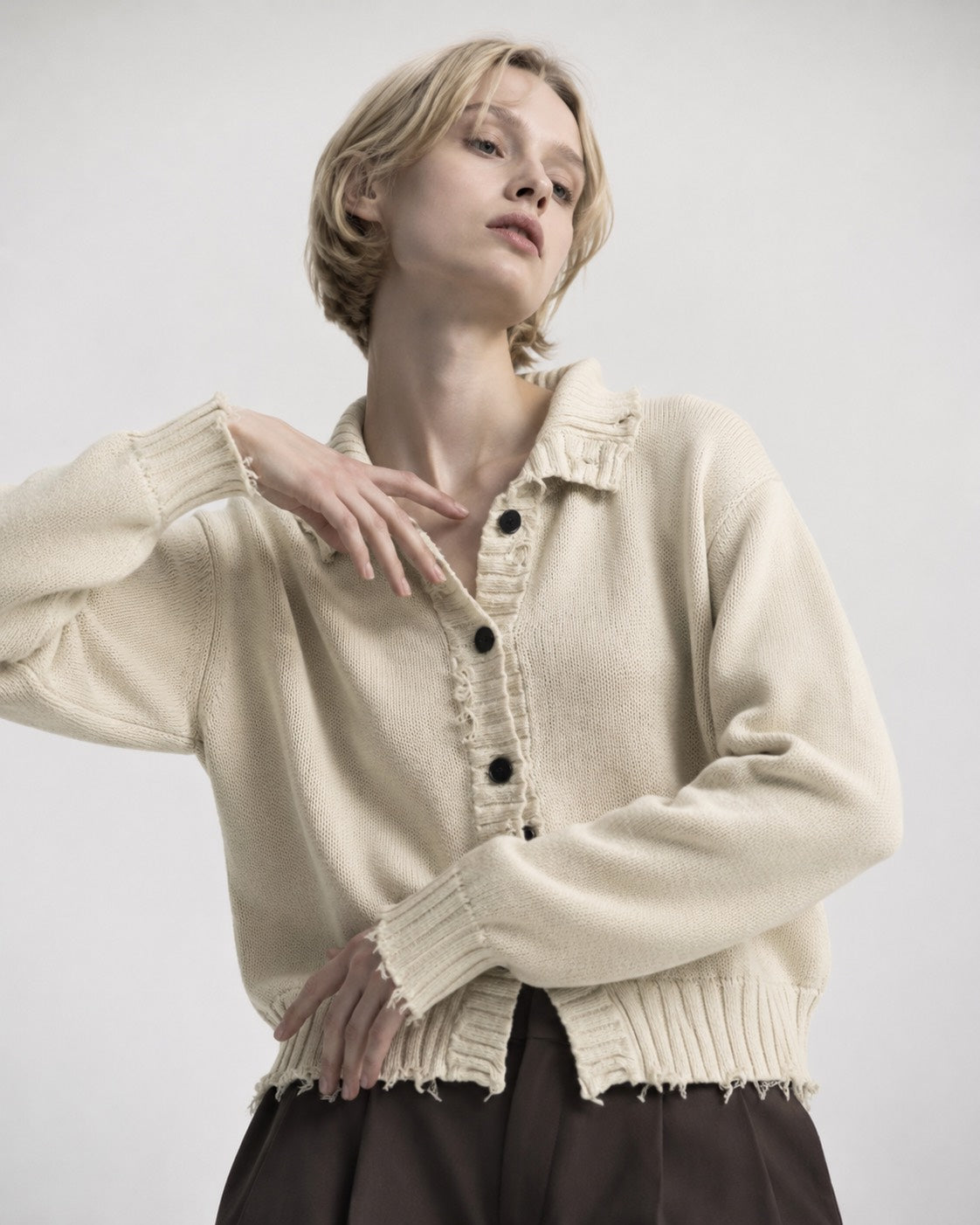 DAMAGE CARDIGAN / IVORY