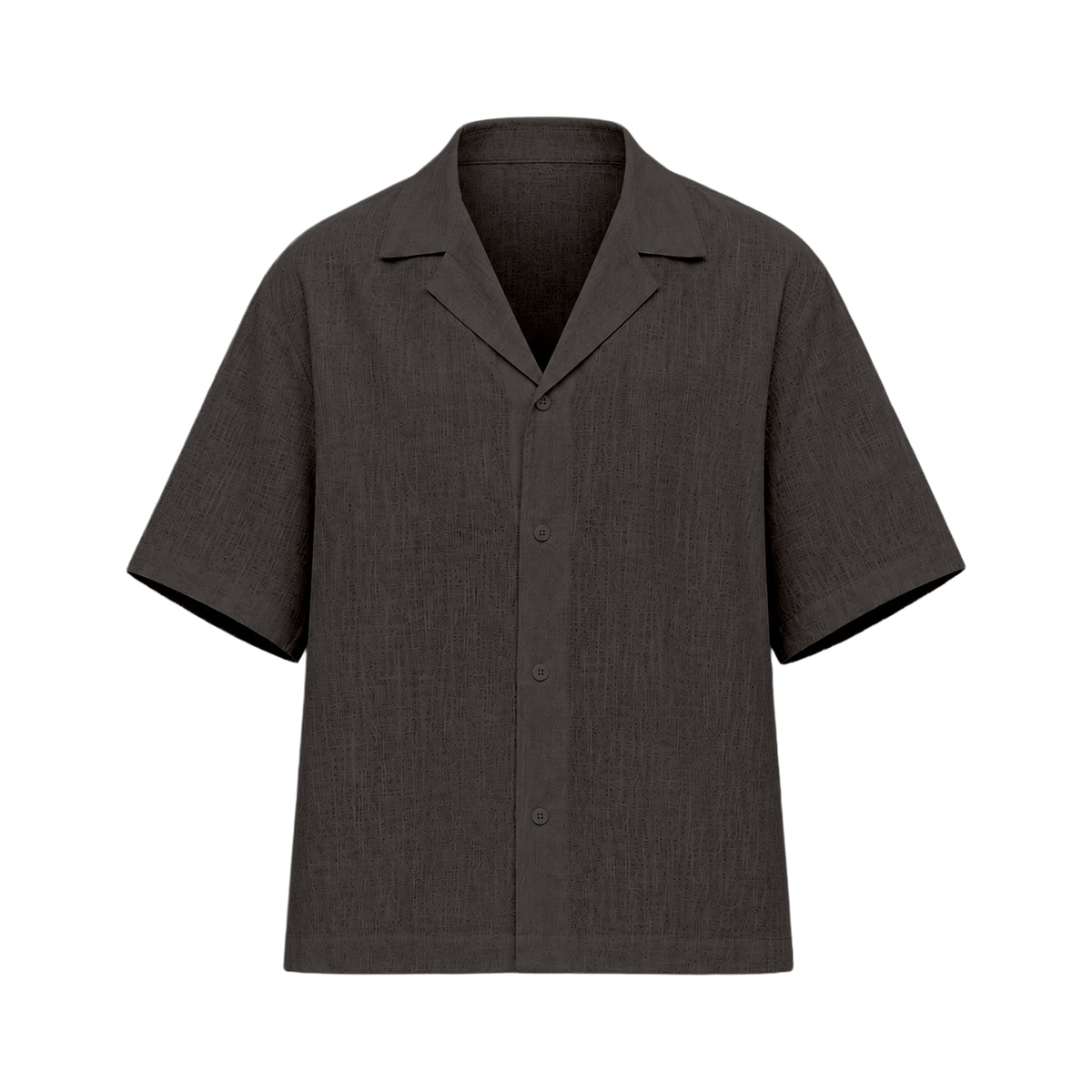 LINEN OPEN SHIRT / BLACK